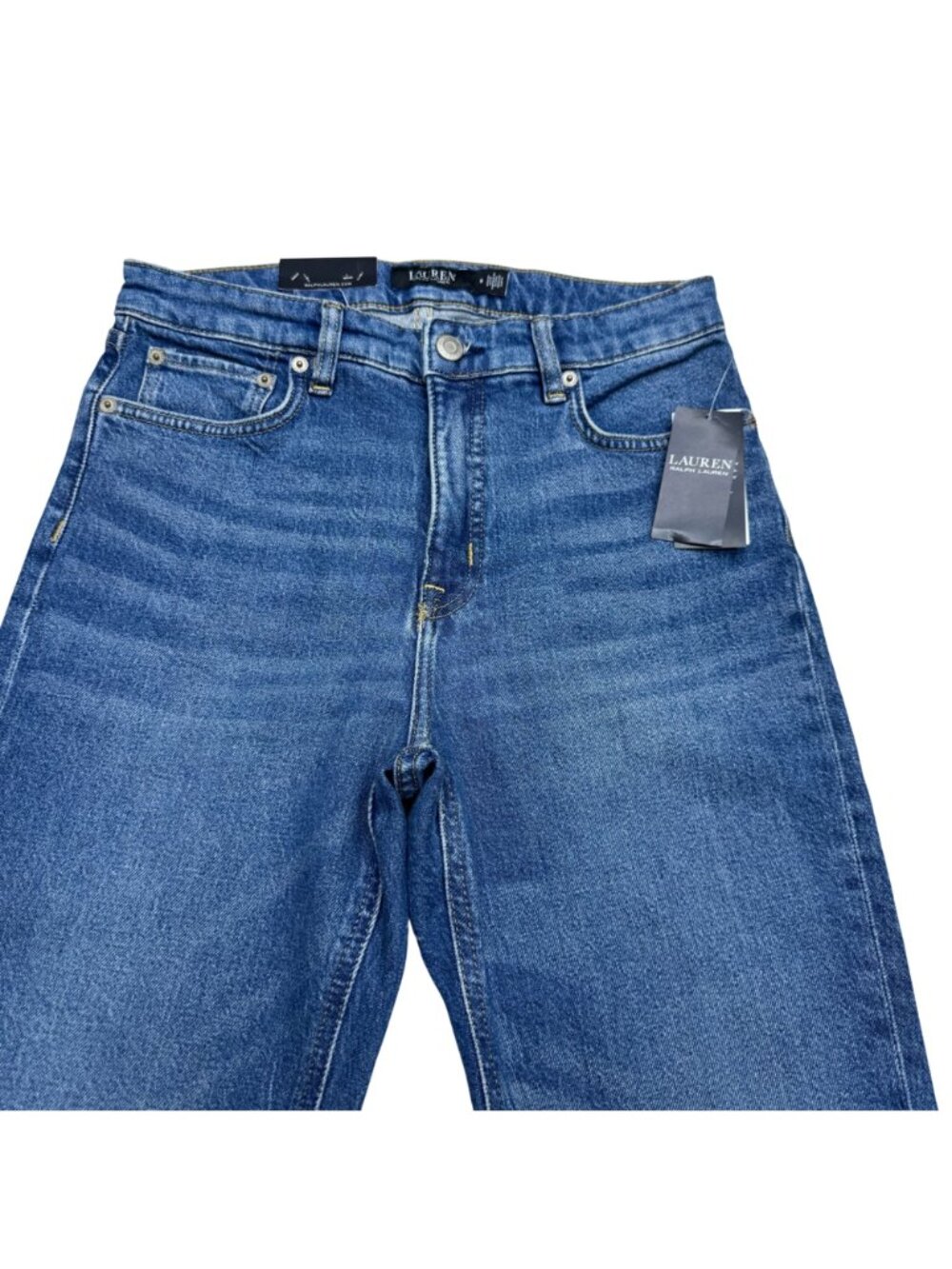 NWT $115 Laruen Ralph Lauren Women's High Rise Straight Ankle Blue Jeans, 8/29 - Picture 3 of 11